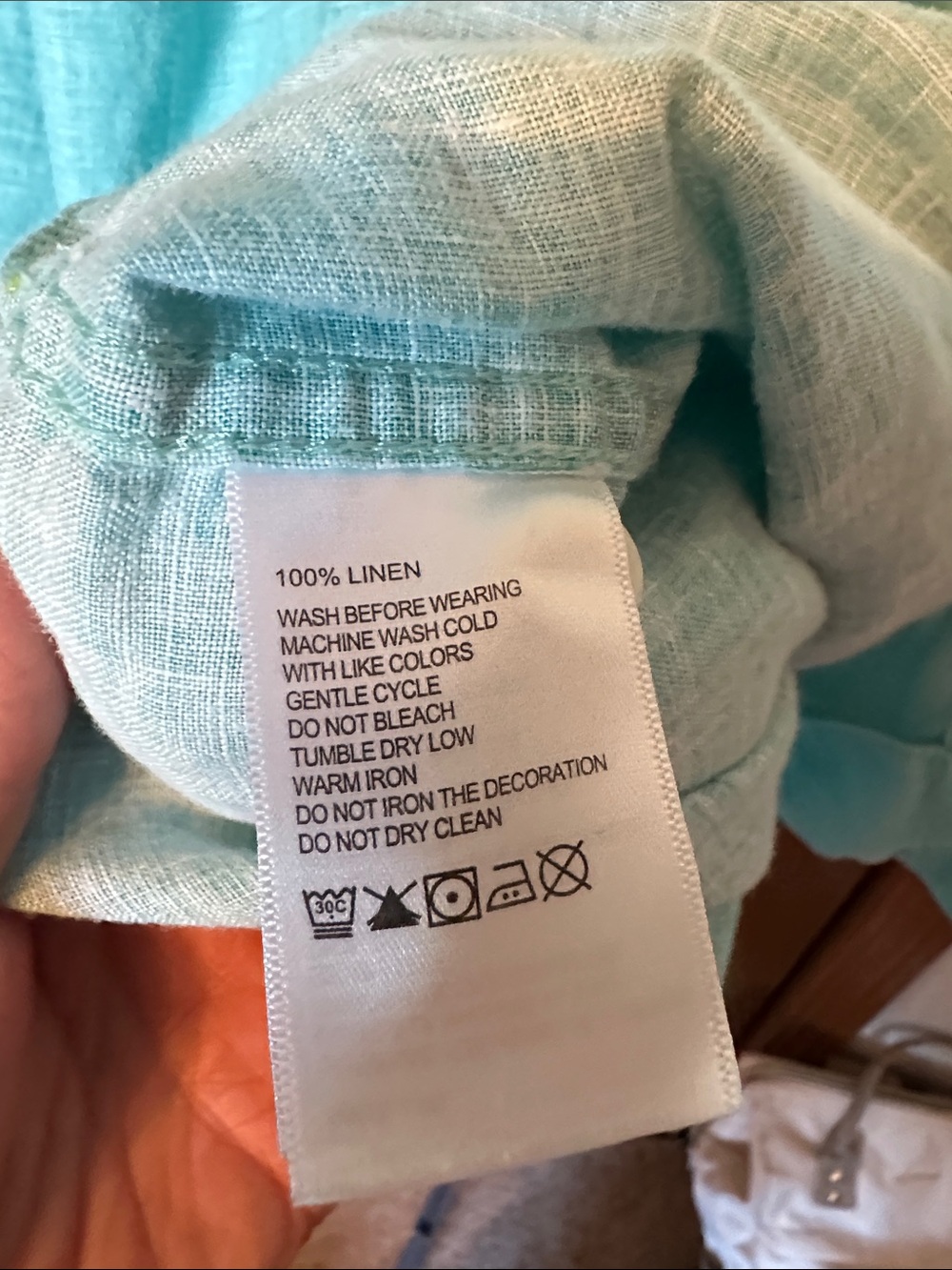 Tommy Bahama Light Aqua Blue 100% Linen Short Sleeve Button Down Shirt XL EUC - Picture 7 of 9
